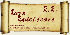 Ruža Radeljević vizit kartica